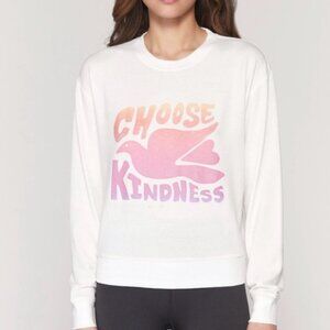 SPIRITUAL GANGSTER Choose Kindness Crewneck Sweatshirt Sz S White Graphic Print